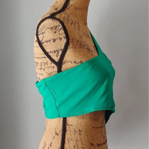 Naked Wardrobe Green Smooth Side Asymmetrical Crop Top NWT Sz XL NW-T2619 - Picture 5 of 11
